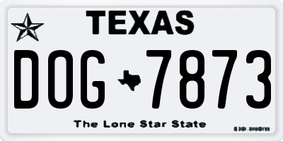 TX license plate DOG7873