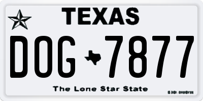 TX license plate DOG7877