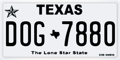 TX license plate DOG7880