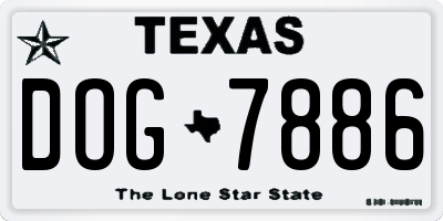 TX license plate DOG7886