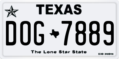 TX license plate DOG7889