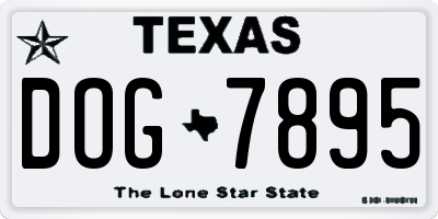 TX license plate DOG7895