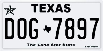 TX license plate DOG7897