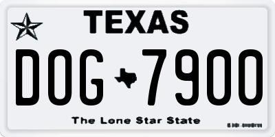 TX license plate DOG7900