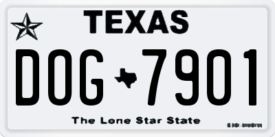 TX license plate DOG7901