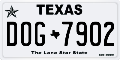 TX license plate DOG7902