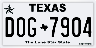 TX license plate DOG7904