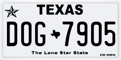 TX license plate DOG7905