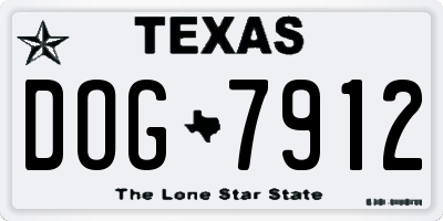 TX license plate DOG7912