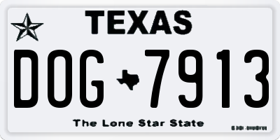 TX license plate DOG7913