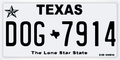 TX license plate DOG7914