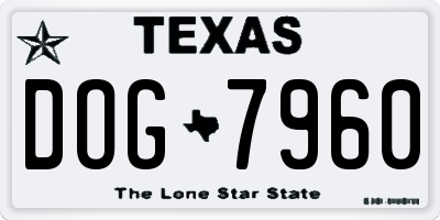 TX license plate DOG7960