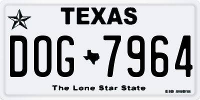 TX license plate DOG7964