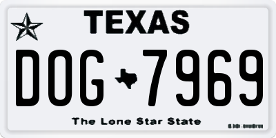TX license plate DOG7969