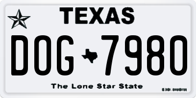 TX license plate DOG7980