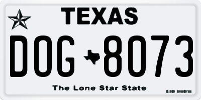 TX license plate DOG8073