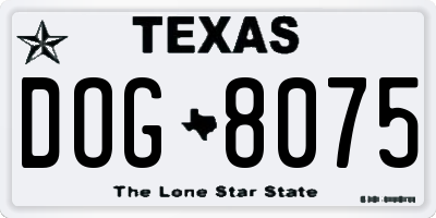 TX license plate DOG8075