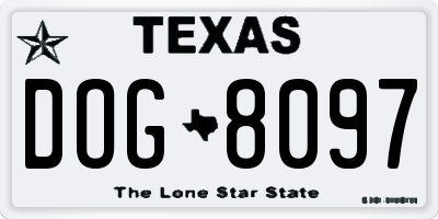 TX license plate DOG8097