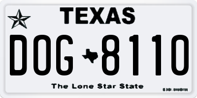 TX license plate DOG8110