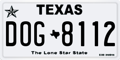 TX license plate DOG8112