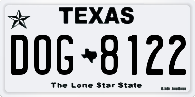 TX license plate DOG8122