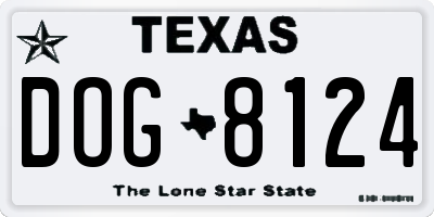 TX license plate DOG8124