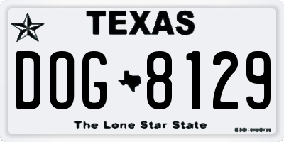 TX license plate DOG8129