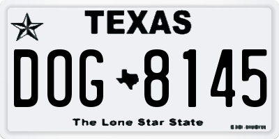 TX license plate DOG8145