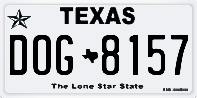 TX license plate DOG8157