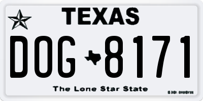 TX license plate DOG8171