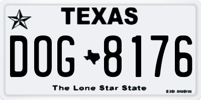 TX license plate DOG8176