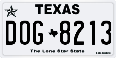 TX license plate DOG8213