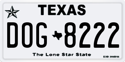 TX license plate DOG8222