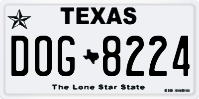 TX license plate DOG8224