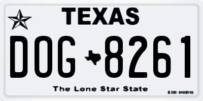 TX license plate DOG8261