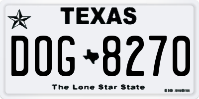 TX license plate DOG8270