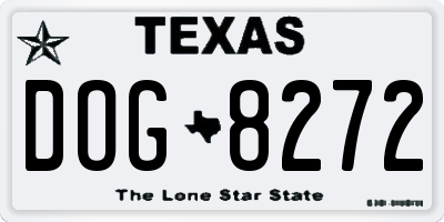 TX license plate DOG8272