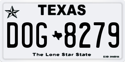 TX license plate DOG8279