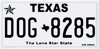 TX license plate DOG8285