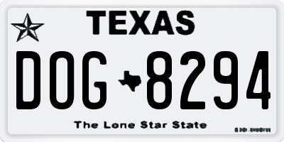 TX license plate DOG8294