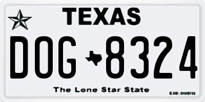 TX license plate DOG8324