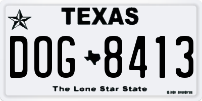 TX license plate DOG8413