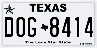 TX license plate DOG8414