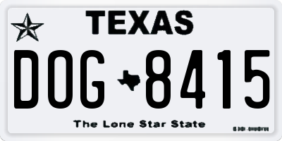 TX license plate DOG8415