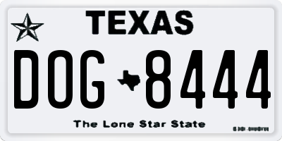 TX license plate DOG8444