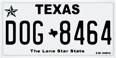 TX license plate DOG8464