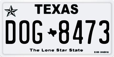 TX license plate DOG8473