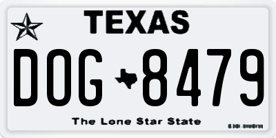 TX license plate DOG8479