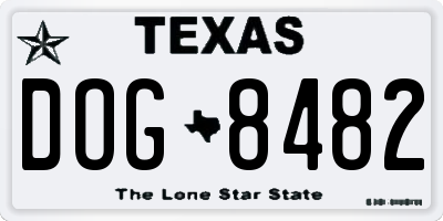 TX license plate DOG8482