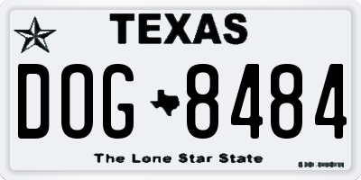 TX license plate DOG8484